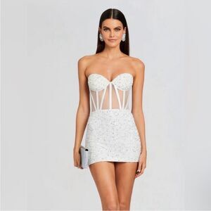 Retrofête Sienna Sequin Dress | White/Silver | NWT | Large